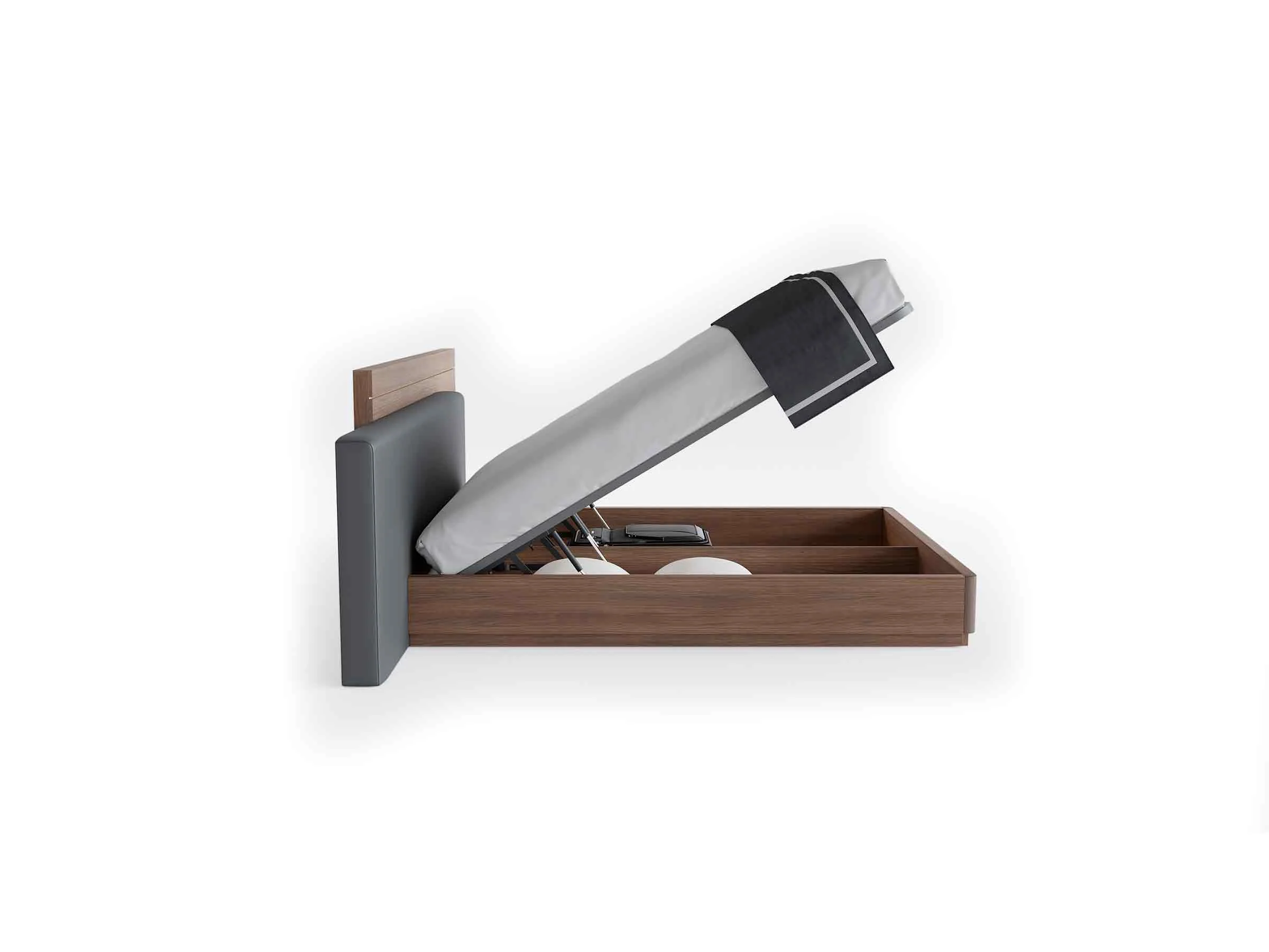 Double Storage Bed with Wooden Bed Frame - Image 4