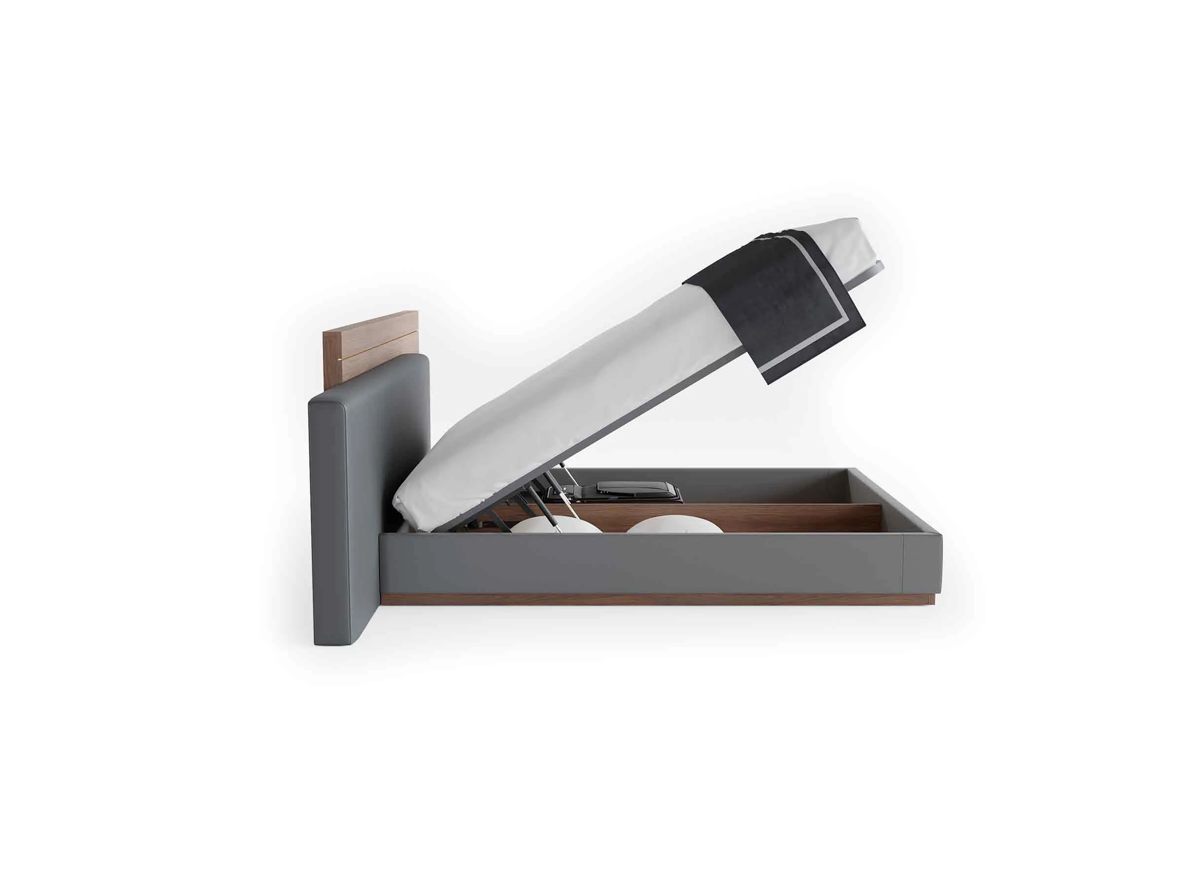 Double Storage Bed with Fabric Bed Frame - Image 4