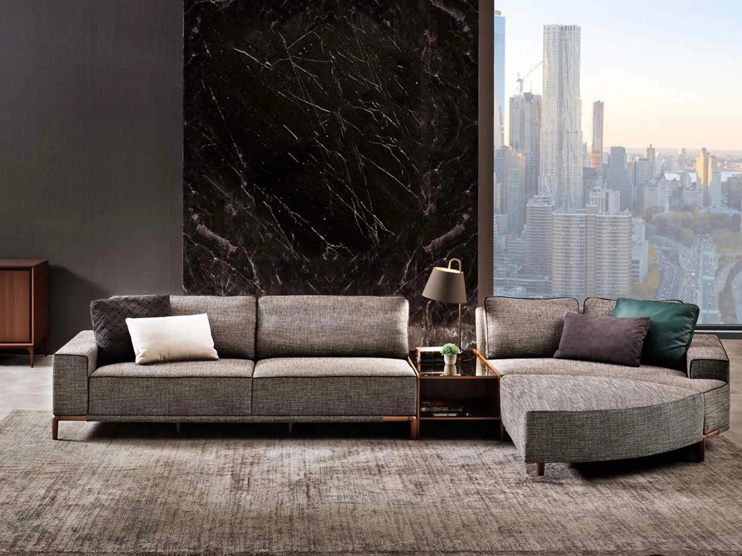 Gola Moon Sectional Sofa With Table - Image 7