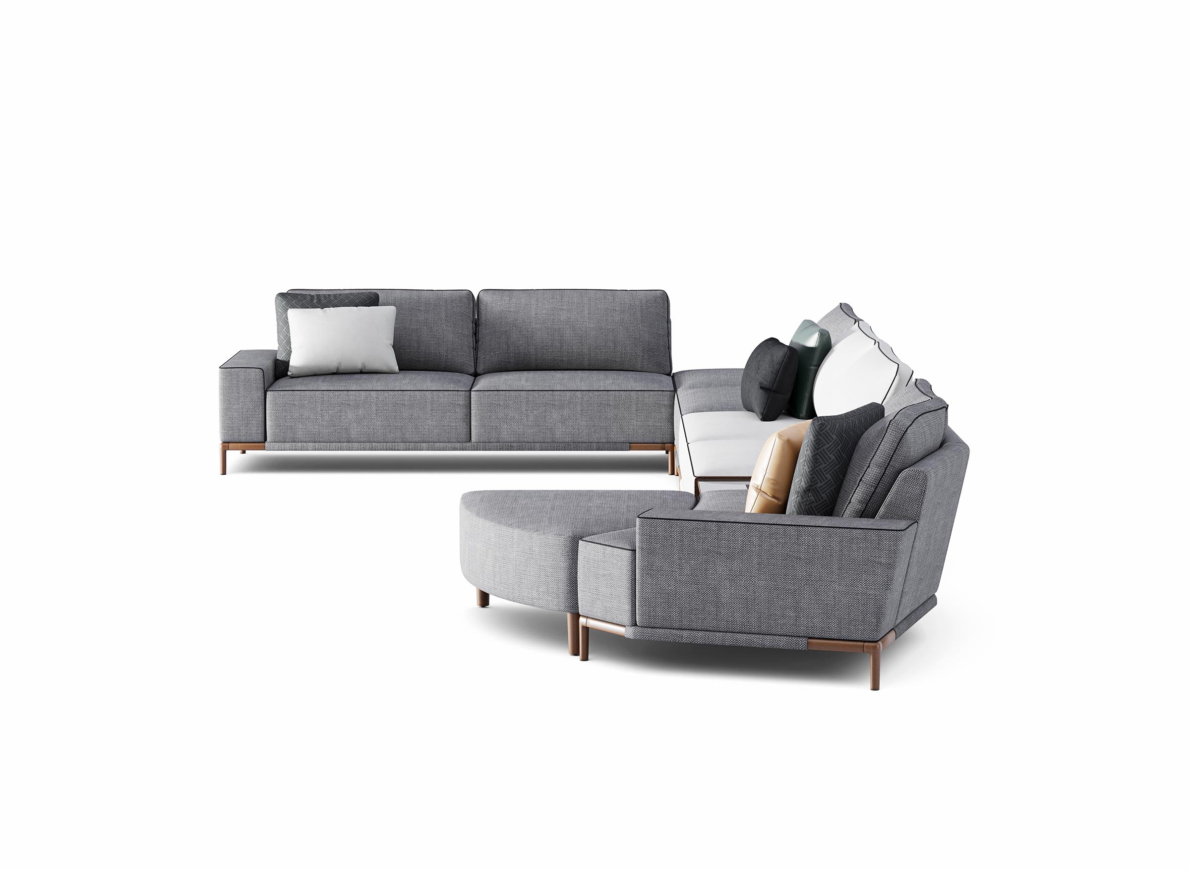 Gola Corner Sofa with Moon Chaise 218" - Image 5
