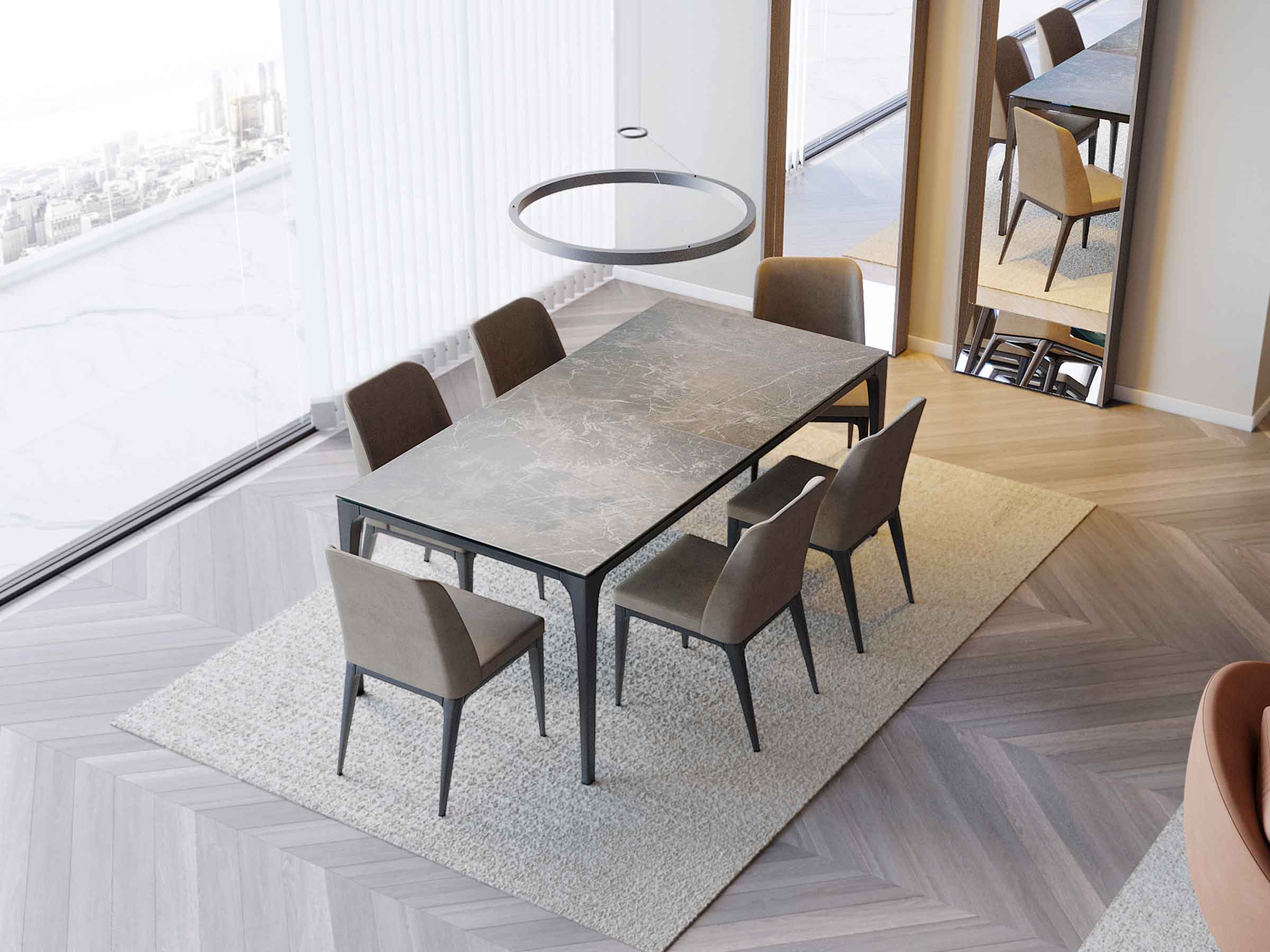 Pietra Extendable Glass/Ceramic Table - Image 10